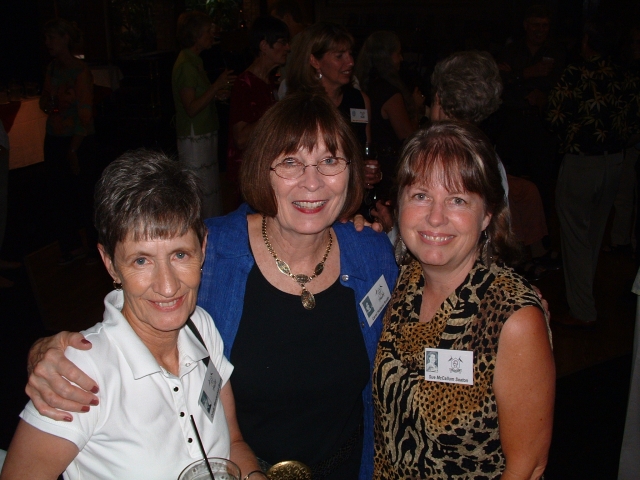 Cyndy Mendenhall Brunk, Carol Holland Smith, and Sue McCallum Seaton having a great time at the 40th reunion